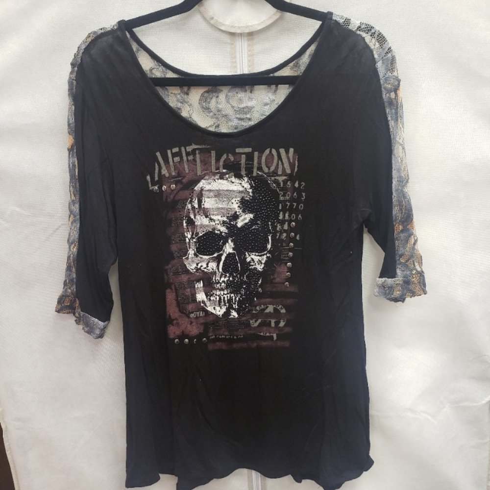 Affliction 3/4 Sleeve lace back